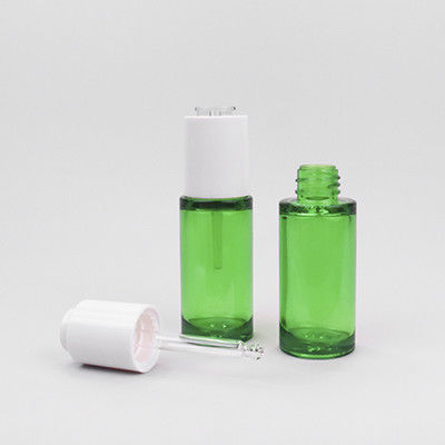 30ml エッセンシャルオイルのための透明緑色化粧品滴水瓶